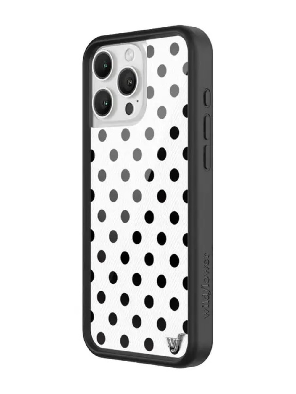 Wildflower Black Polka Dot Phone Case - iPhone 16 Pro Max
